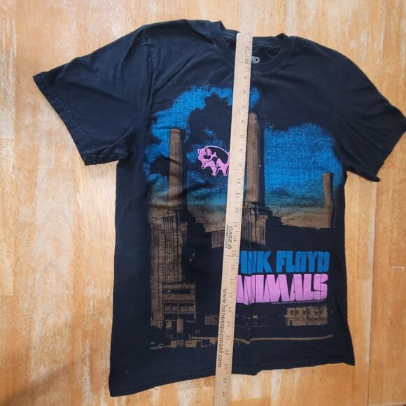 Vintage Small Blk Pink Floyd Animals Liquid Blue Cotton Concert Graphic T Shirt - Picture 3 of 5